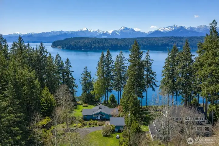 A view that stops you in your tracks... 150 feet of Hood Canal waterfront with the Olympic Mountains putting on a spectacular show, including Mt. Ellinor, Mt. Washington, The Brothers, and beyond.