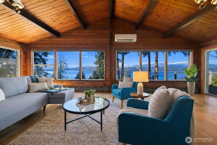 A view like this never stops feeling special... and for added comfort, a mini split with A/C was installed after the original radiant heat system became troublesome.