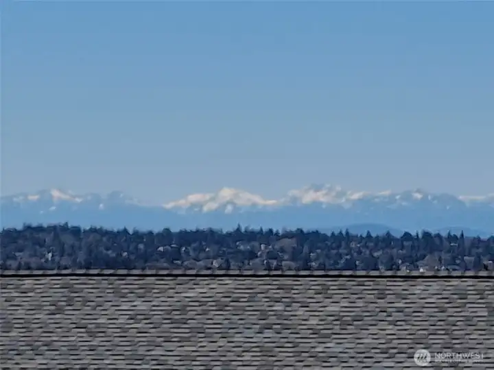 View of Olympics on a clear day from the condo's deck