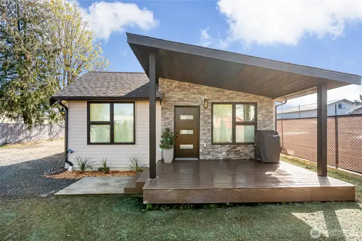 Standout curb appeal with a sleek modern entry.