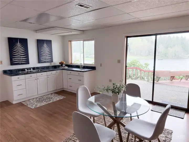 Enjoy lake views from the daylight basement, too