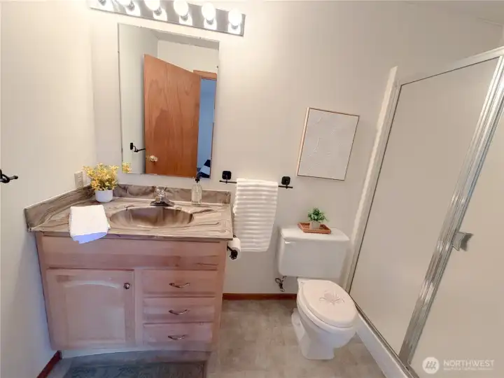 3/4 bathroom downstairs