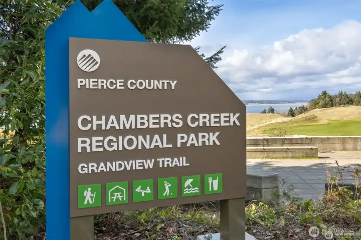 Just a few minutes walk to Chambers Creek Park