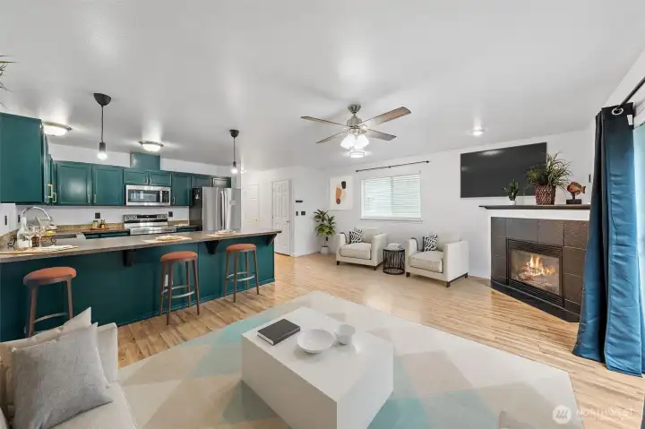 Step into this updated 3 bedroom, 2-1/2 bath home and enjoy the bright open space! An expansive counter gives you room to prep and enjoy delicious meals.