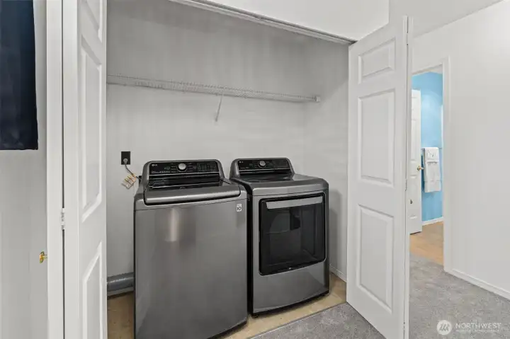 Tucked away upstairs is the newer LG washer/dryer combo.
