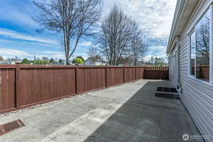Fully fenced yard.