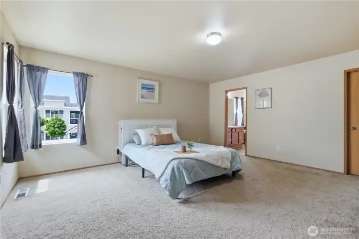 Primary bedroom with walk-in closet & bath Primary bedroom with walk-in closet & bath