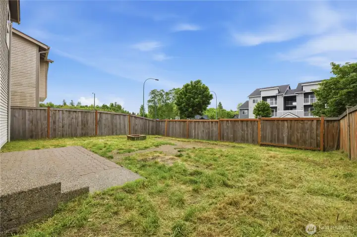 Fully fenced backyard (seller has dogs and is working on the yard) Fully fenced backyard (seller has dogs and is working on the yard)