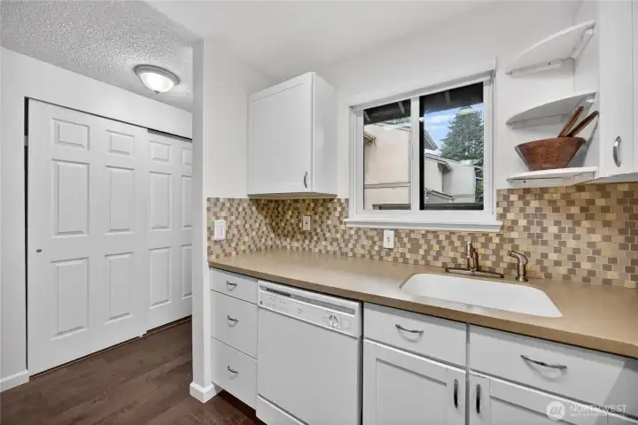 Window above the sink. Window above the sink.