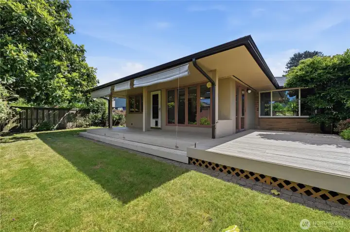 Rear yard and spacious decks.