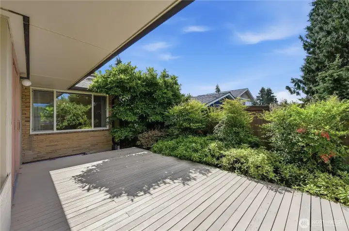 The kitchen,dining area and family all have direct access to the rear yard.