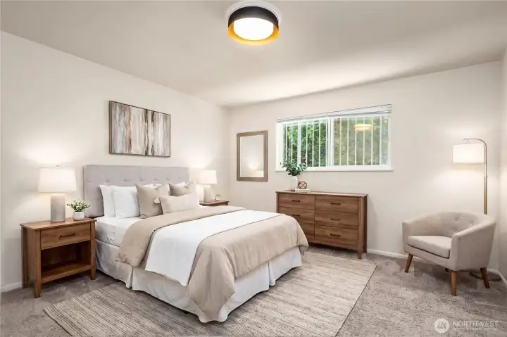 Virtually staged bedroom