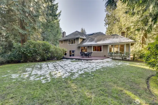 Expansive, private backyard.