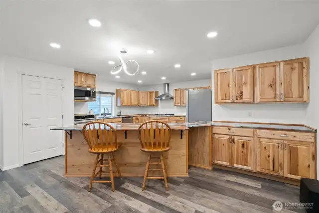 Kitchen with bar seating