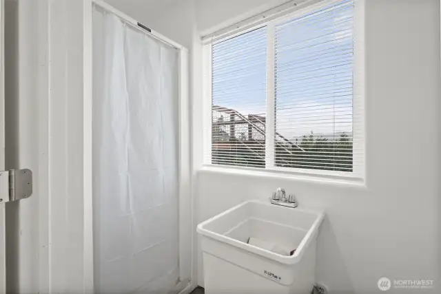 3/4 bathroom in garage