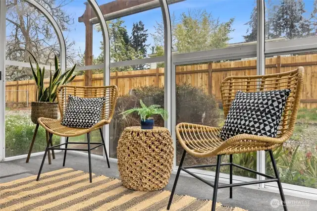 Enjoy year-round relaxation in the enclosed sunroom—perfect for morning coffee, afternoon reading, or entertaining with a view of the backyard. This bright and airy space offers a seamless indoor-outdoor experience with protection from the elements, making it a favorite spot no matter the season.