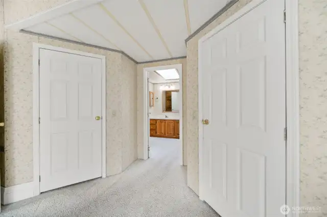 Double walk-in closets to primary bedroom.