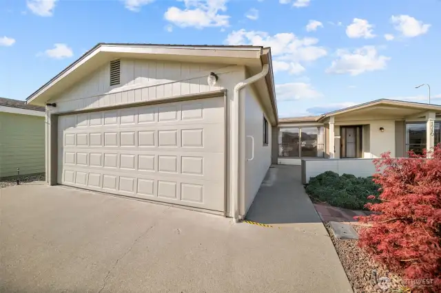 Large 2-car attached garage.