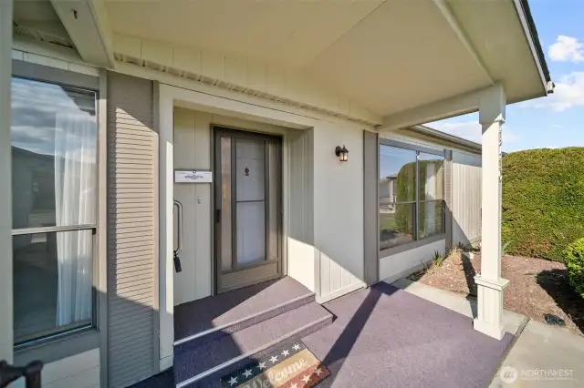 Covered entrance.