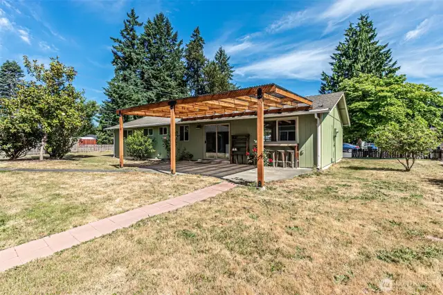 Back and left side of house/yard