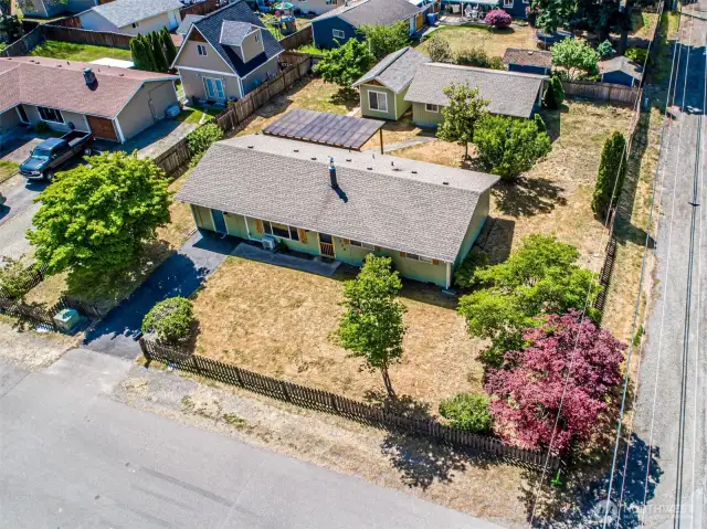 Arial shot of property from front
