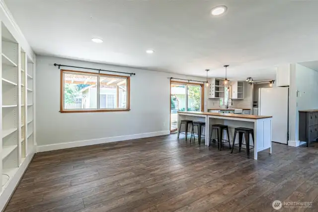 From mud room into family room & kitchen