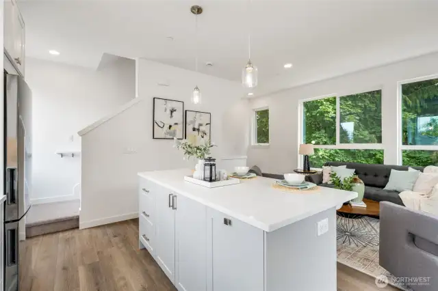 Beautiful quartz countertops.
