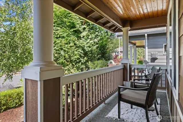 Enjoy your mornings on the cozy front porch
