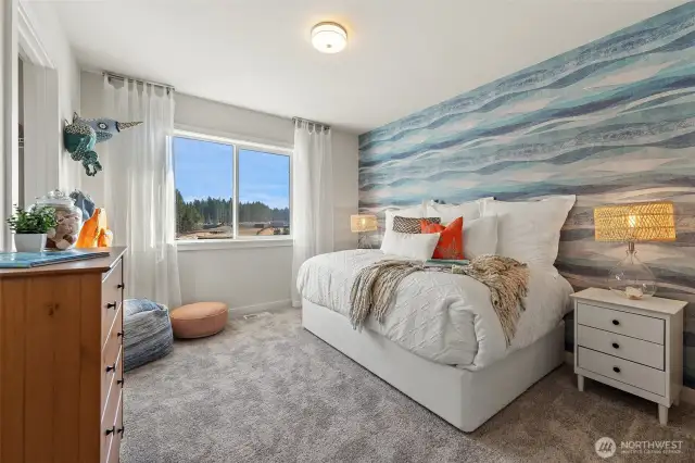 Photos are of a staged Bridger floor plan model.