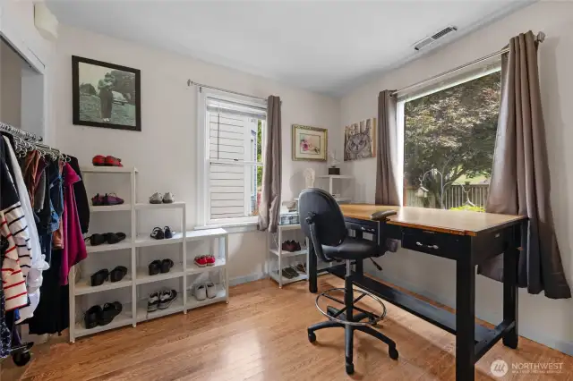 This bedroom is located on the main floor.