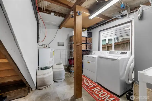 Lower level Utility Room with additional storage space.