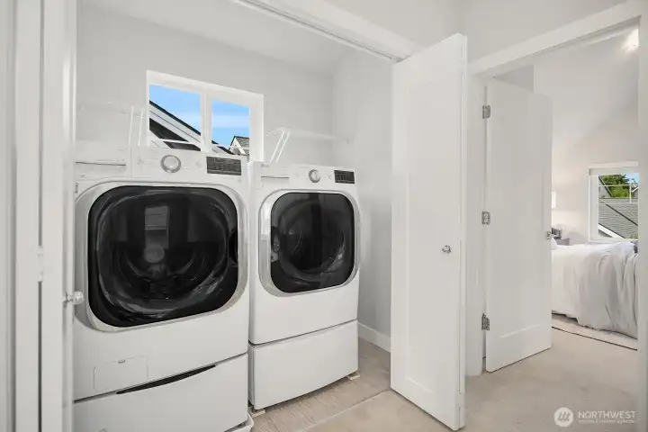 Full-size Washer and Dryer conveniently on the second floor