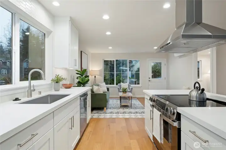 Open floor plan makes entertaining easy.