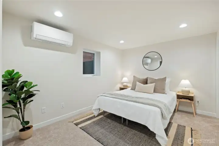 On the lower level, primary suite.