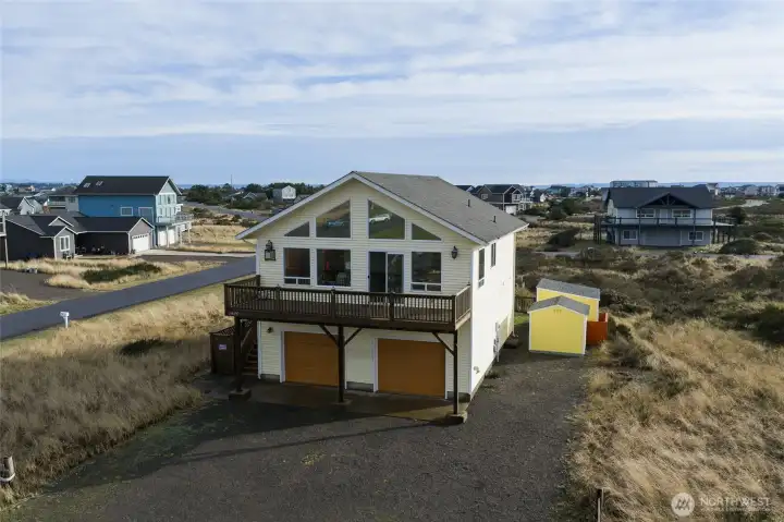 Second story main living with views of the beach, jetty, and Westport!