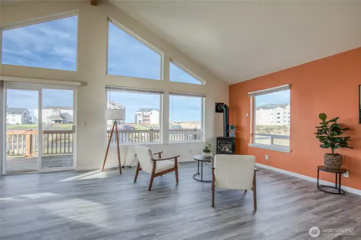 Sunsets you dream of from the West facing living room. Walk out to the full-size deck