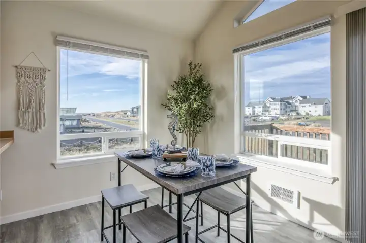 Bright natural light creates a perfect place for a sit-down meal