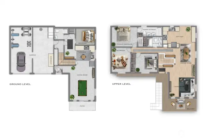 Upper and lower floor plan