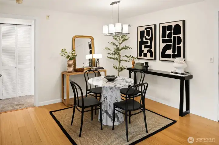 Gather, linger, repeat. This spacious dining space has hosted everything from casual weeknights to holiday dinners.