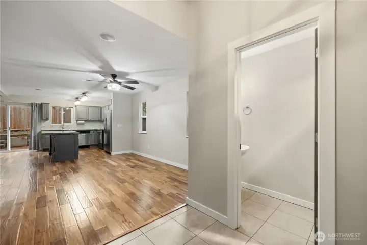 Half bath off entry.