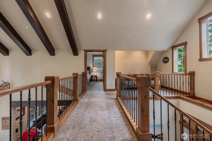 second level banister hall