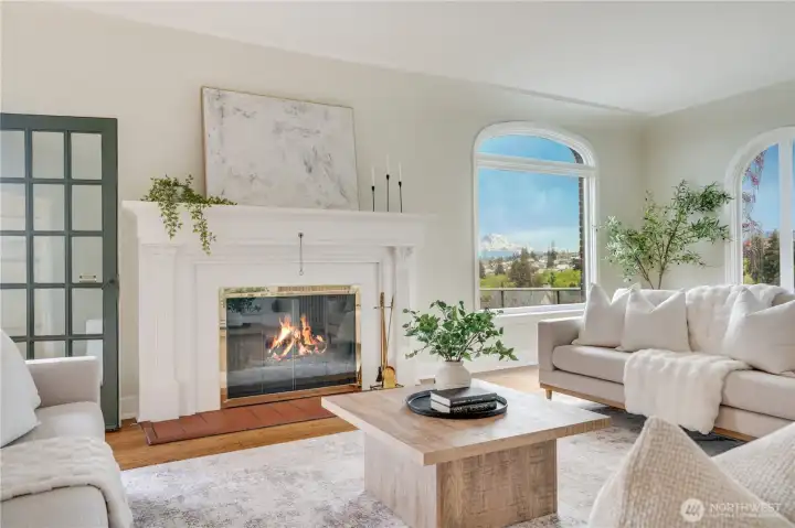 The fireplace has been the heart of this room for a century.