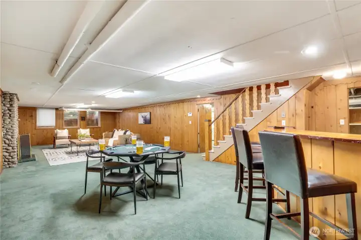 Game table. Bar. The score settles down here.