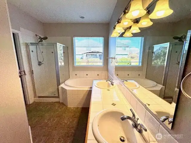 Primary bath with giant walk-in closet!