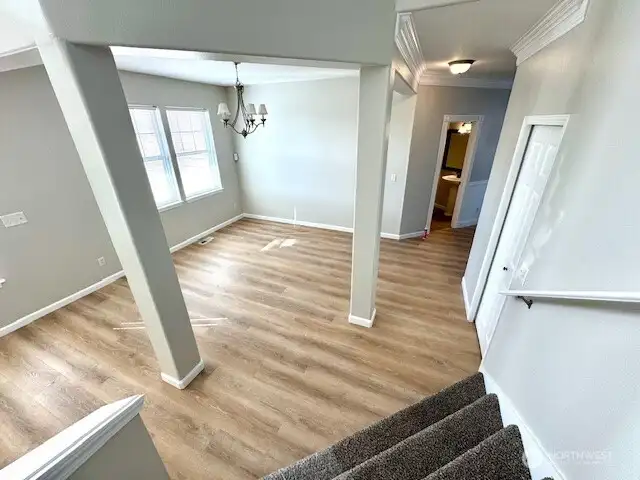 Flex space can be formal dining room or secondary entertainment area.