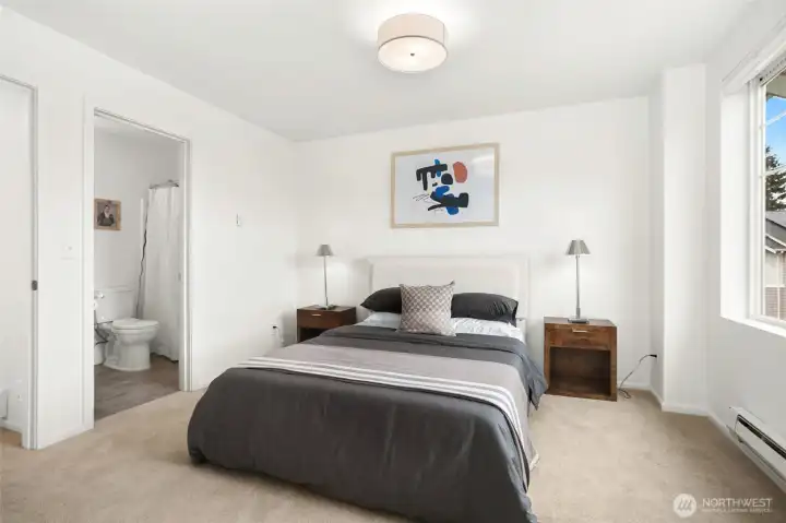 Both bedrooms are ensuite, offering privacy and flexibility for guests or shared living.