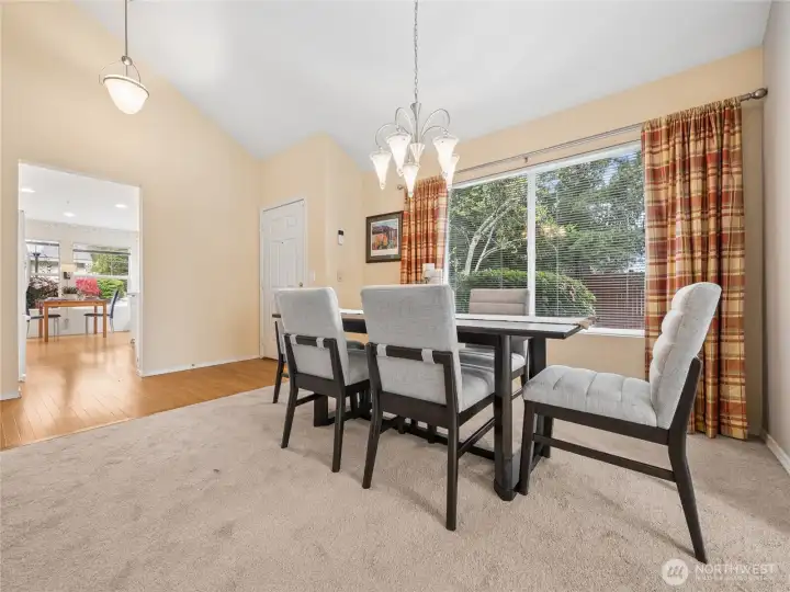 Plenty of room for a large dining table, with a buffet to the right, or on the opposite wall.