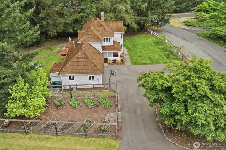 Circular Driveway; property has cherry and apples trees!