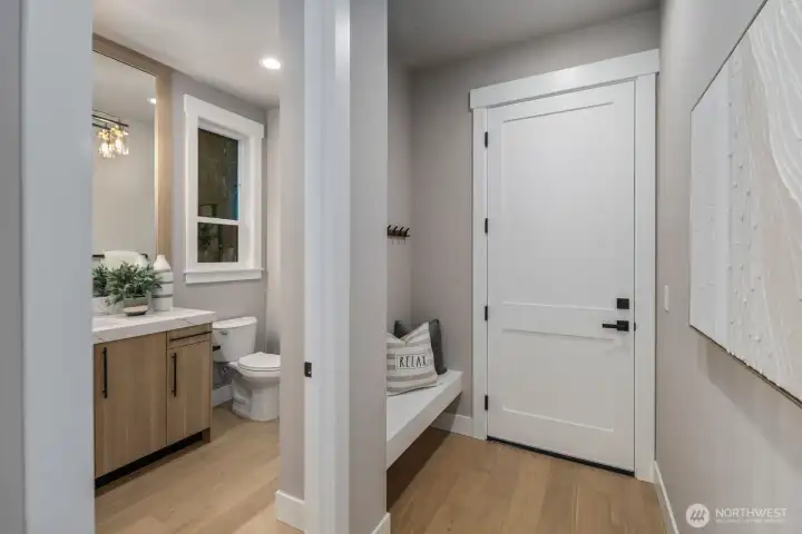Garage entrance.