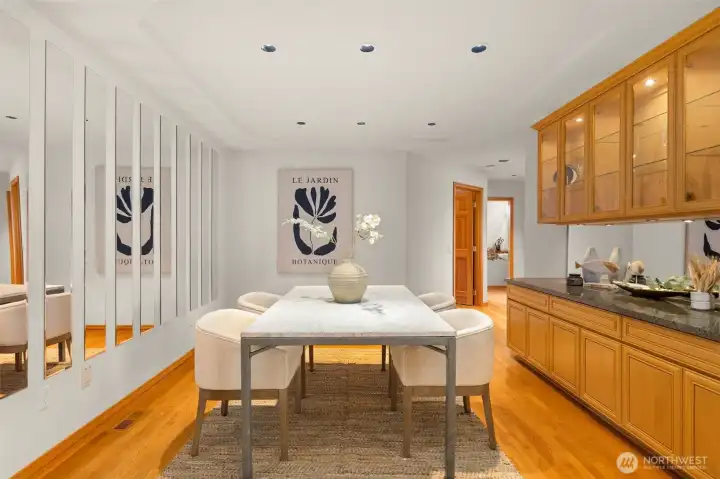 Formal dining room with beautiful built-ins